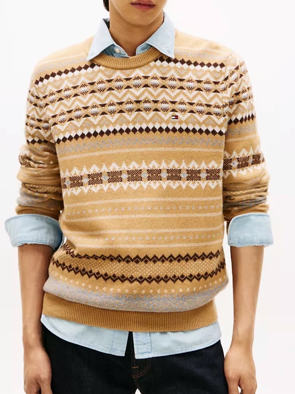Tommy Hilfiger Allover Fair Isle Wool-Blend Sweater Men XL